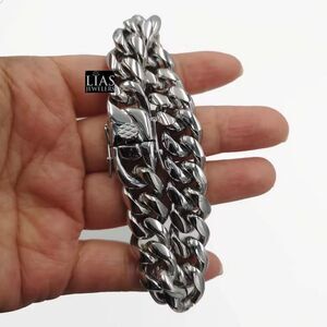 New 18k white gold filled Cuban link bracelet